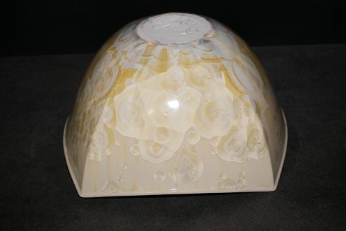Saladier carré en porcelaine jaune soleil