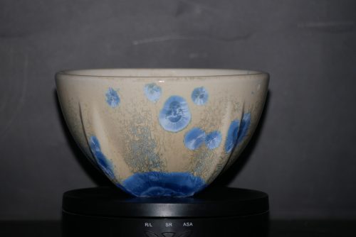 Grand bol en porcelaine cristaux bleu-ciel 9 cm