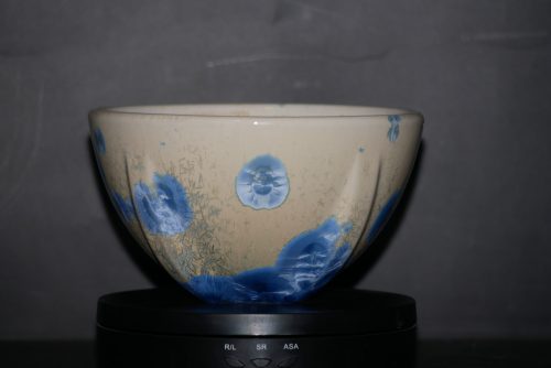 Grand bol en porcelaine cristaux bleu-ciel 9 cm