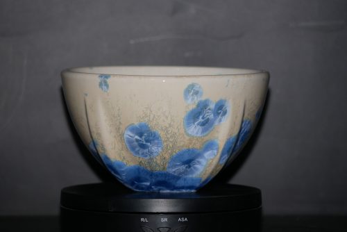 Grand bol en porcelaine cristaux bleu-ciel 9 cm