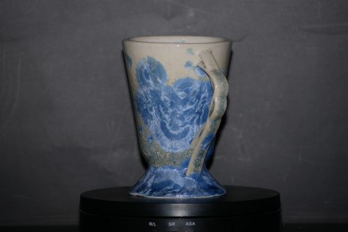Mazagran avec anse en porcelaine bleu-ciel 17cl
