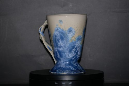 Mazagran avec anse en porcelaine bleu-ciel 17cl