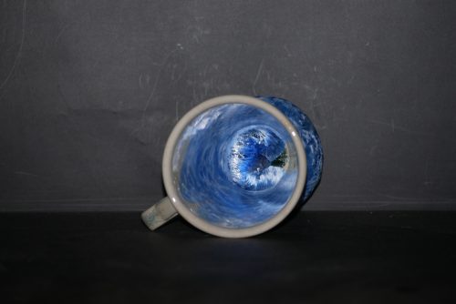 Mazagran avec anse en porcelaine bleu-ciel 17cl